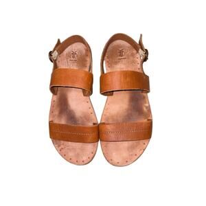 Frye Backwater Sandals Men’s Sz 10 D Brown Leather Slingback Fisherman Shoes Mens Frye Riverton Brown Leather Hook & Loop Fishermens  main image 3